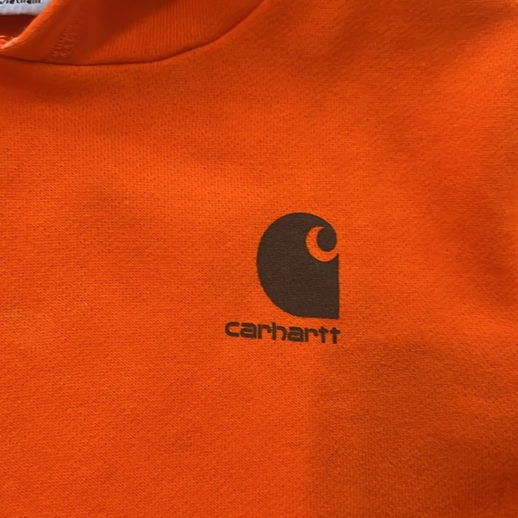 Carhartt Hooded Sweatshirt Orange Work Construction Kids 6 Outdoor Hazard - Picture 2 of 8